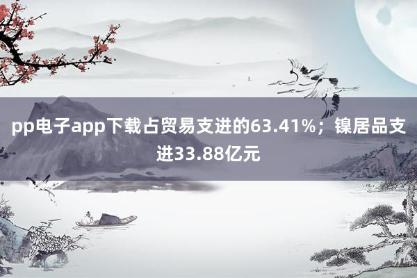 pp电子app下载占贸易支进的63.41%；镍居品支进33.88亿元